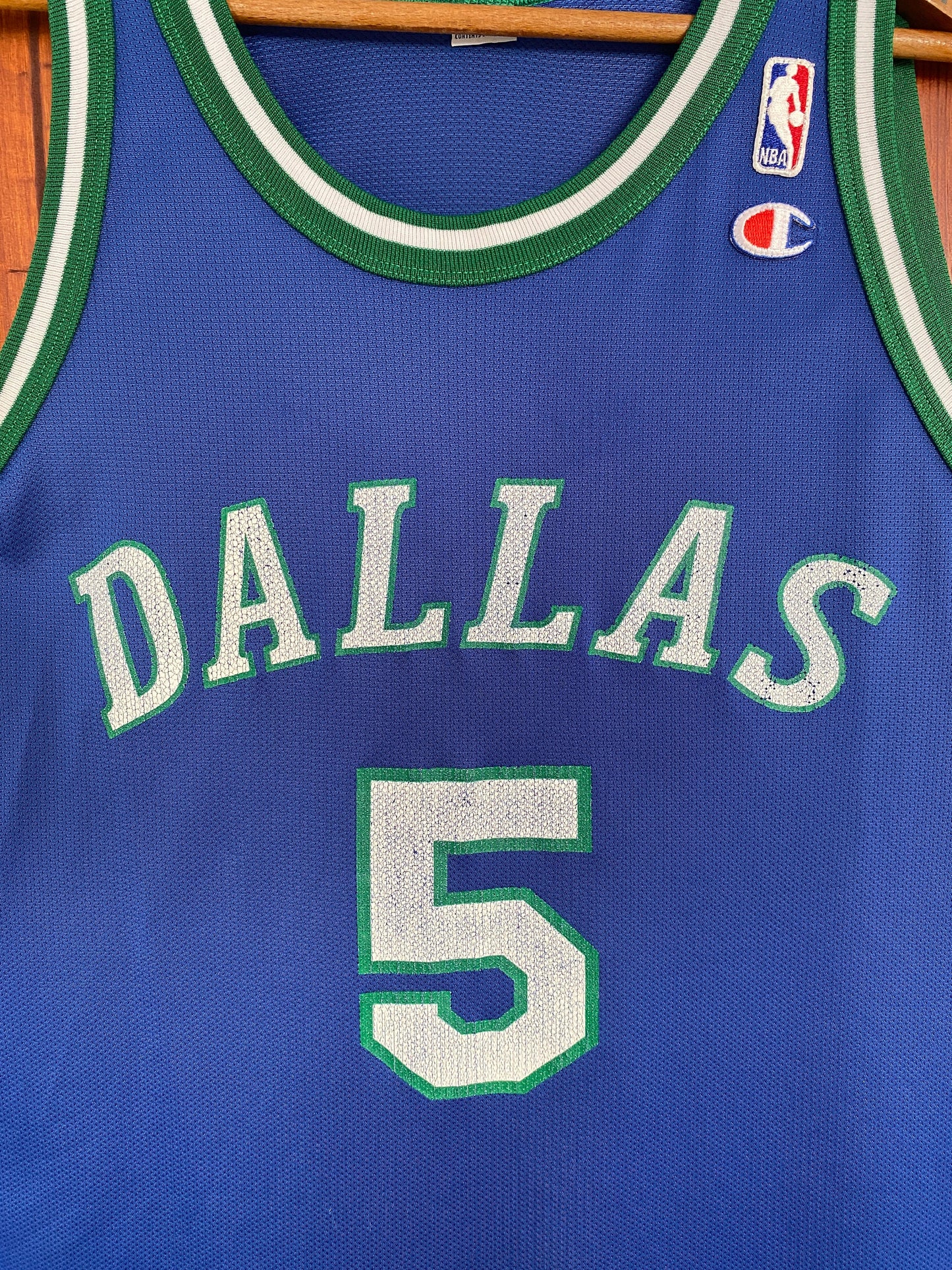 Size 48. 90s Vintage Dallas #5 Jason Kidd NBA Jersey - Made by Champion
