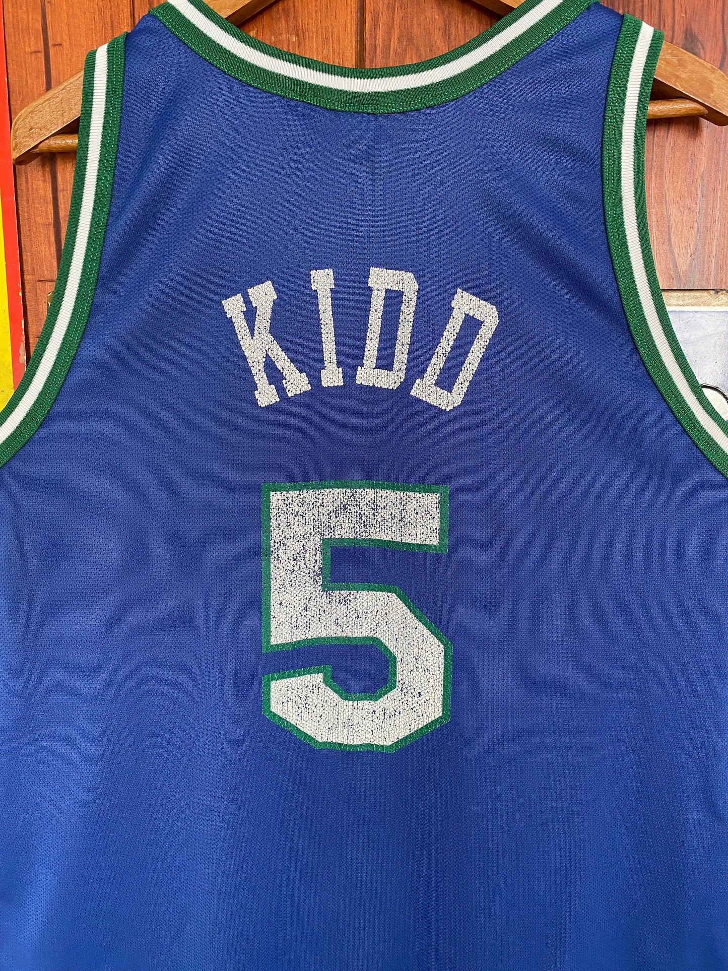 Size 48. 90s Vintage Dallas #5 Jason Kidd NBA Jersey - Made by Champion