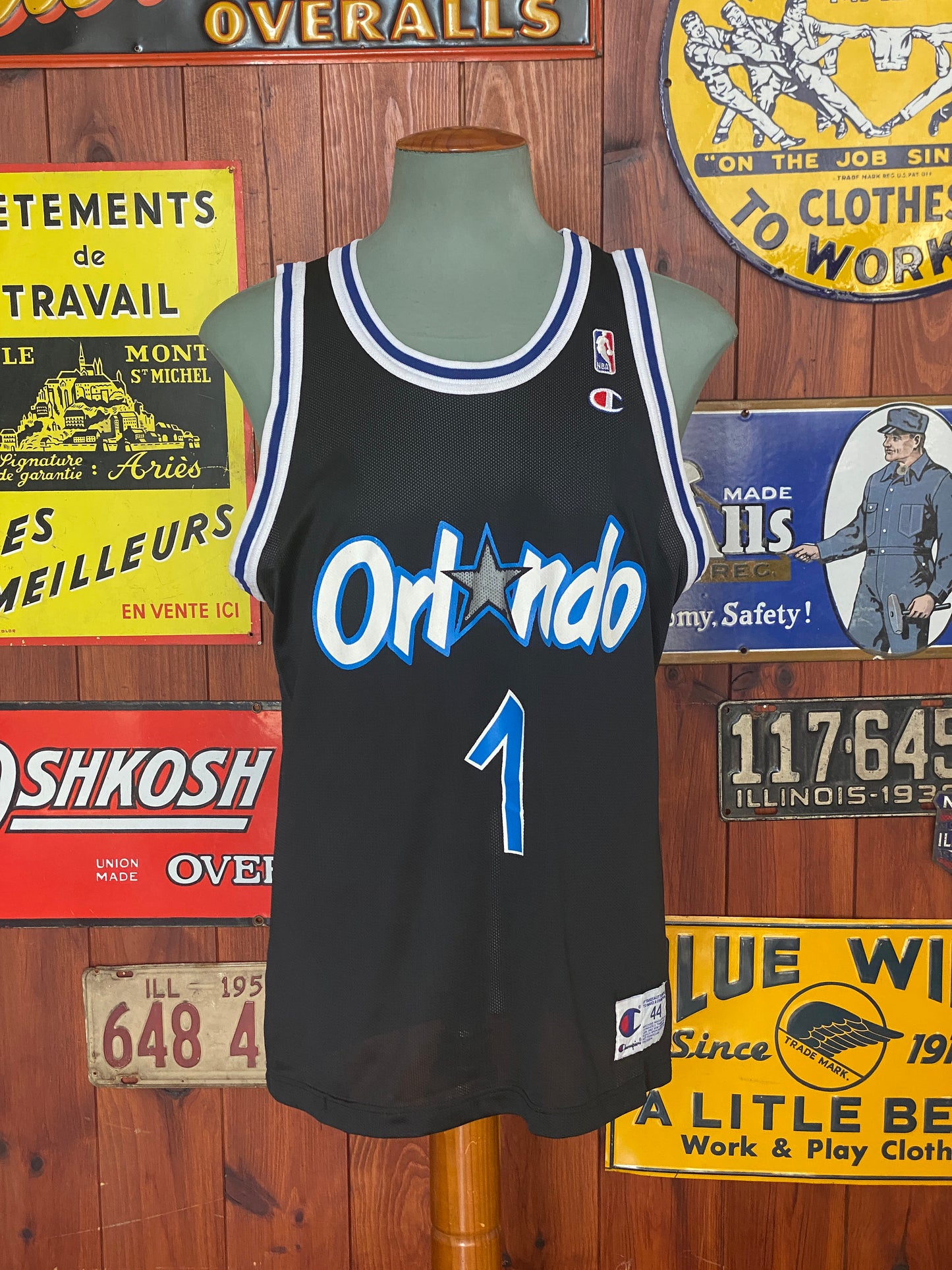 Size 44 VTG 90s Orlando Champion NBA jersey, Player Hardaway #01