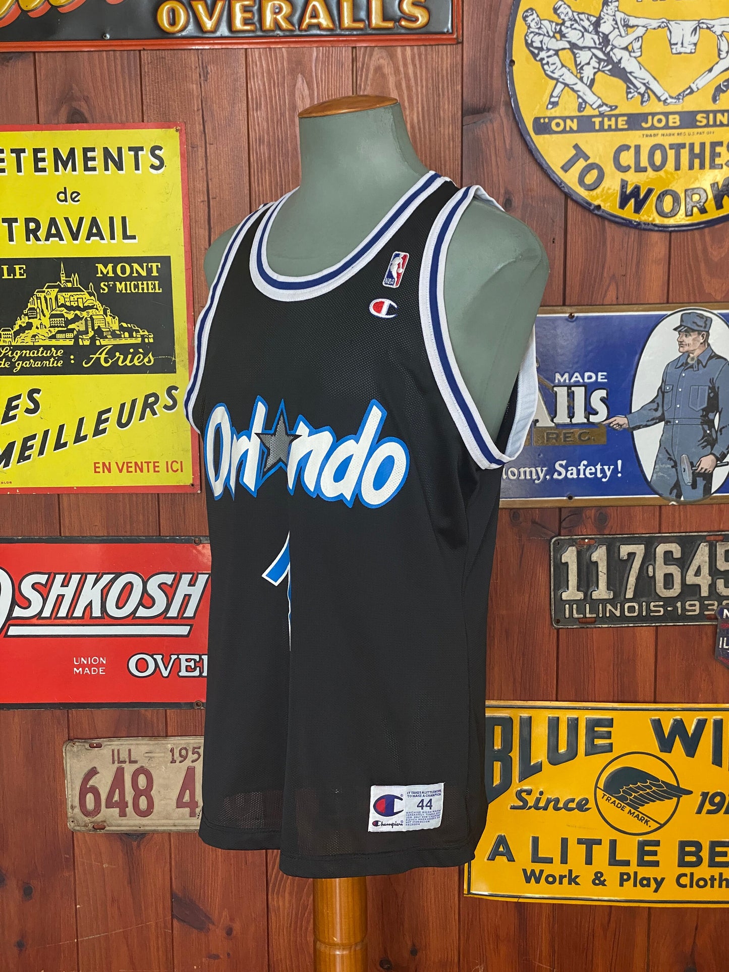 Size 44 VTG 90s Orlando Champion NBA jersey, Player Hardaway #01