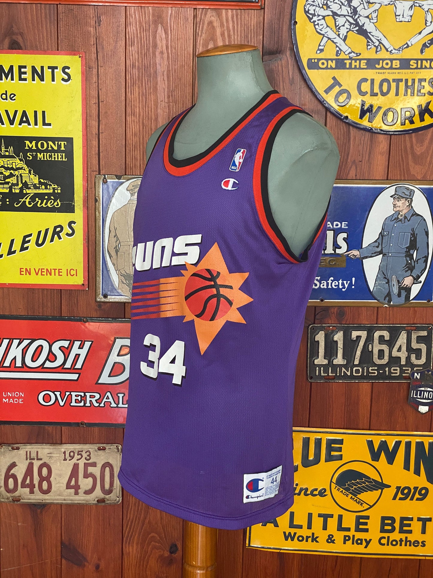 Vintage Suns NBA Jersey #34 Barkley - Size 44 | Made in USA by Champion