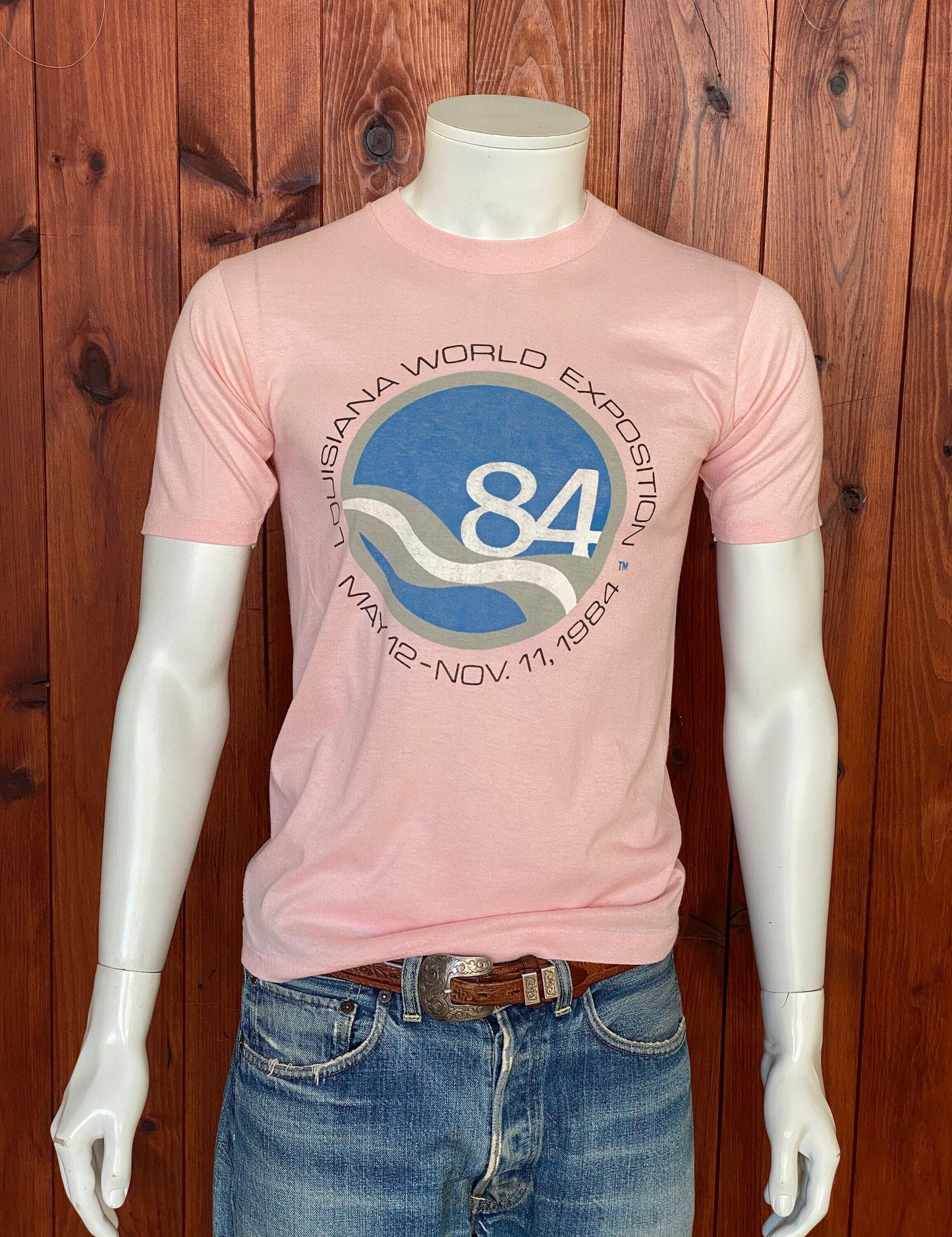 Med. Vintage 50/50 cotton  Louisiana expo 1984 T-shirt Made In USA