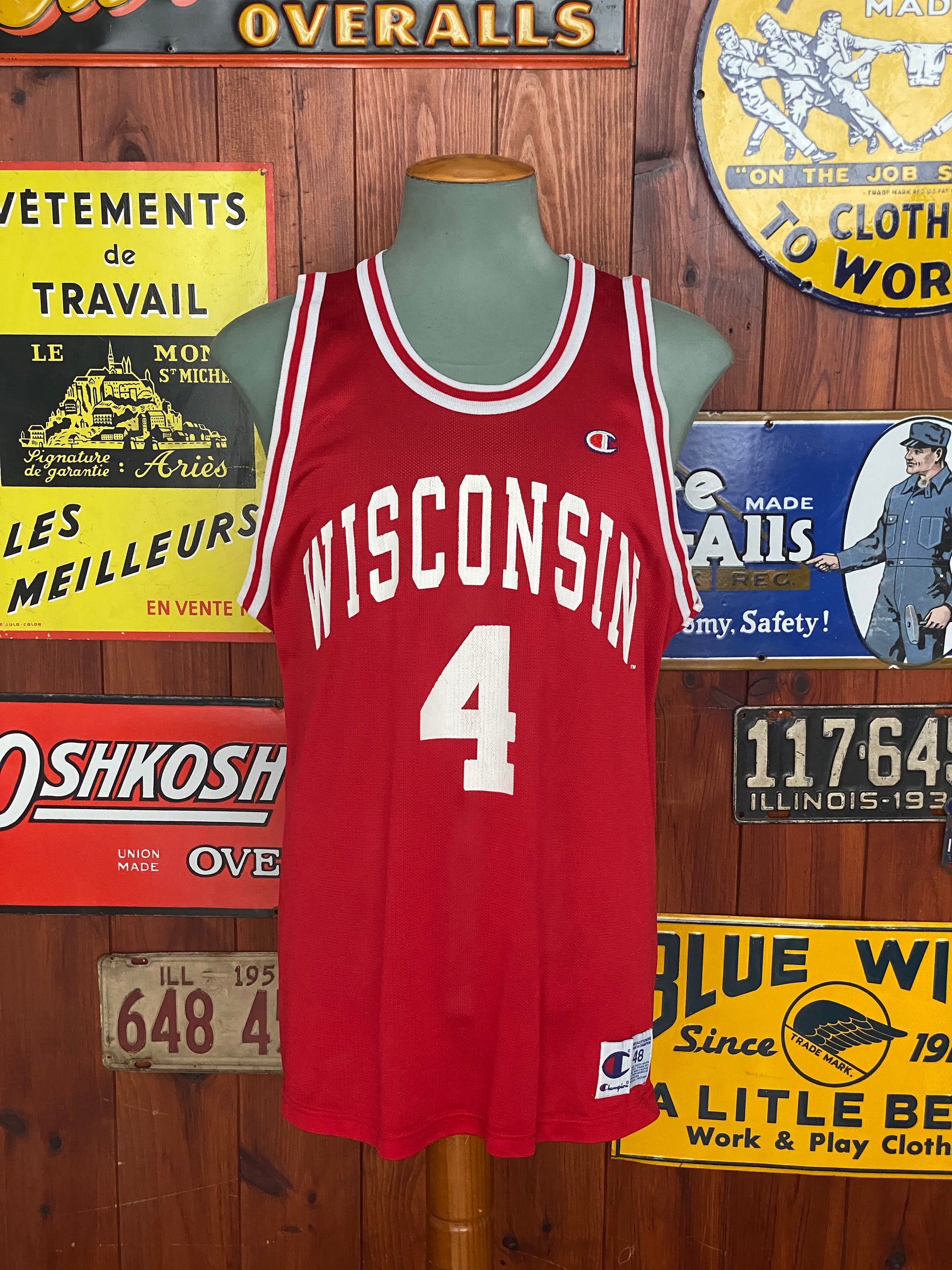 Vintage 90s Wisconsin #4 NBA Jersey - Size 48 | Made by Champion in USA
