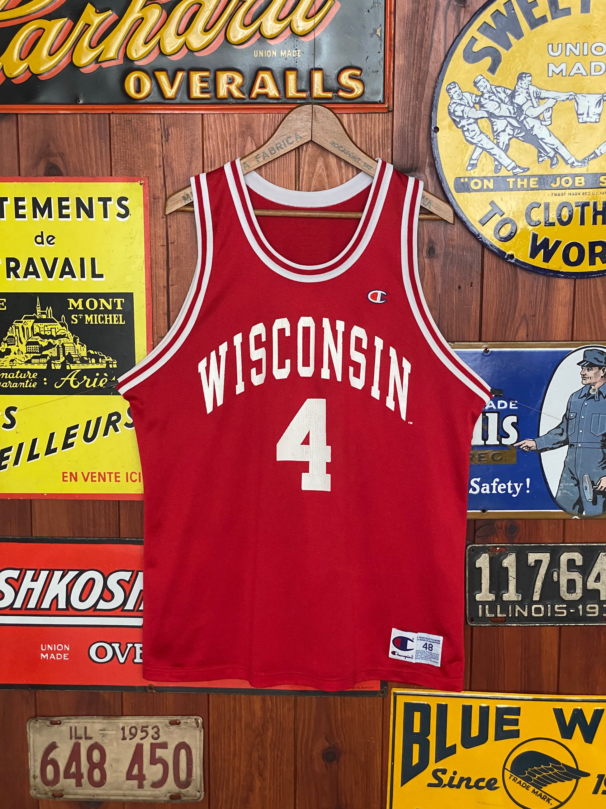 Vintage 90s Wisconsin #4 NBA Jersey - Size 48 | Made by Champion in USA