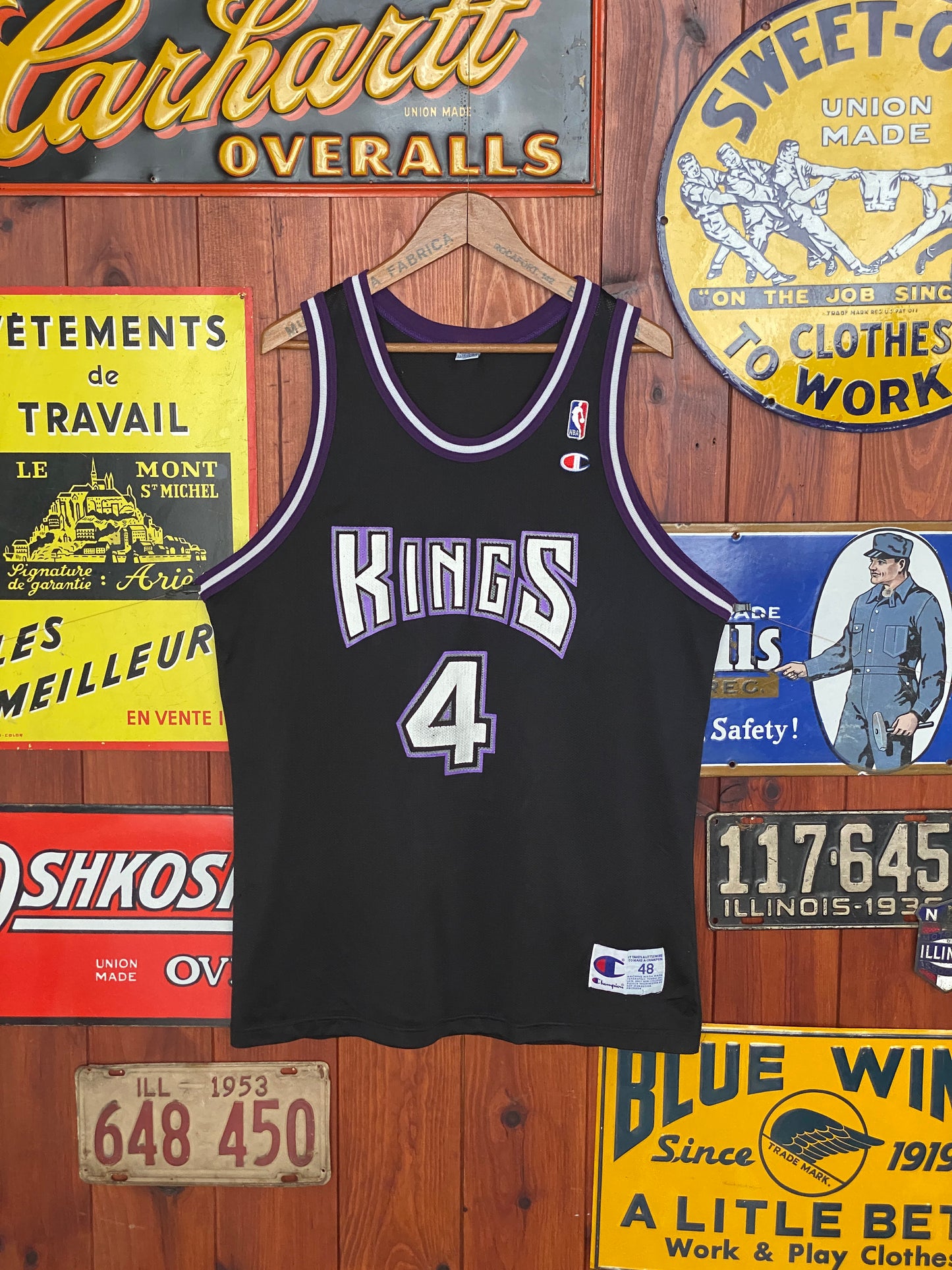 90s Vintage Kings NBA Jersey, #4 Williamson Champion Jersey, Size 48, Authentic NBA Jersey, Sports Memorabilia, Basketball Apparel