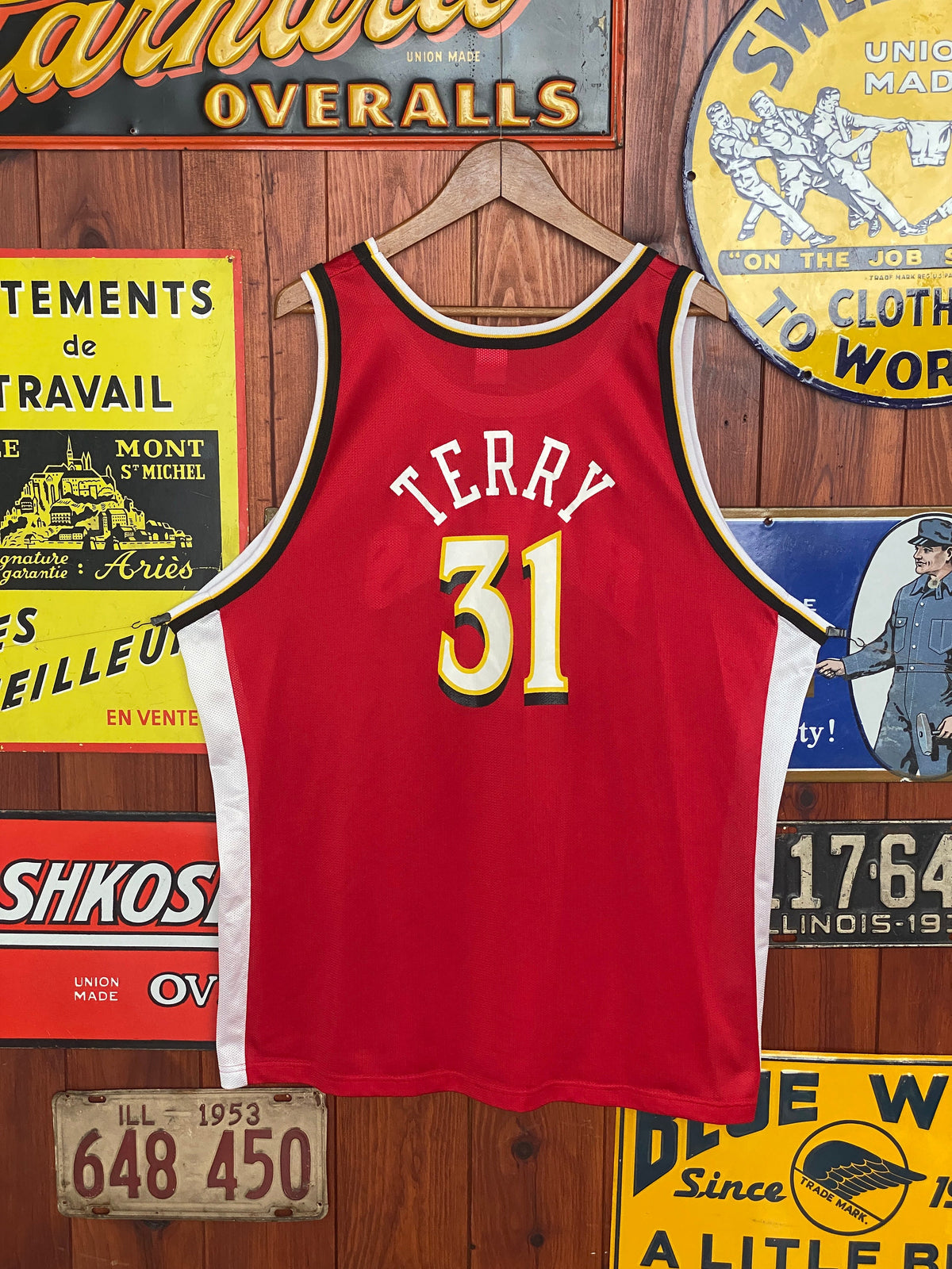 Vintage 90s Hawks Terry #31 NBA Jersey - Size 52 | Made by Champion-AJ357 Studio