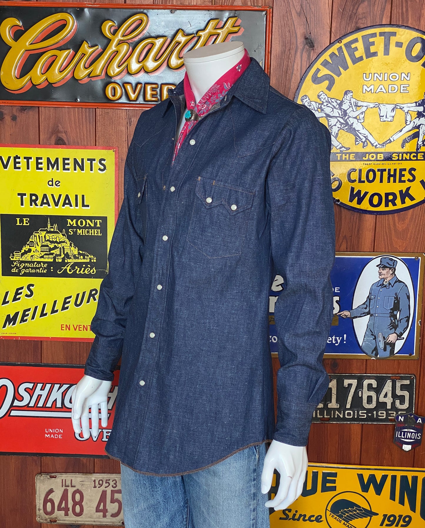 Size Small. Dee Cee 70s denim shirt New Old stock made in USA