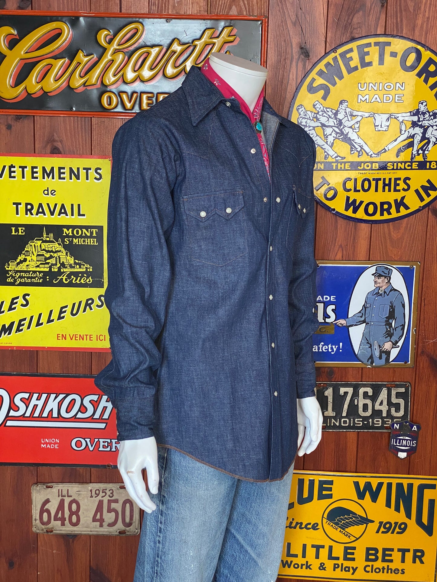 Size Small. Dee Cee 70s denim shirt New Old stock made in USA