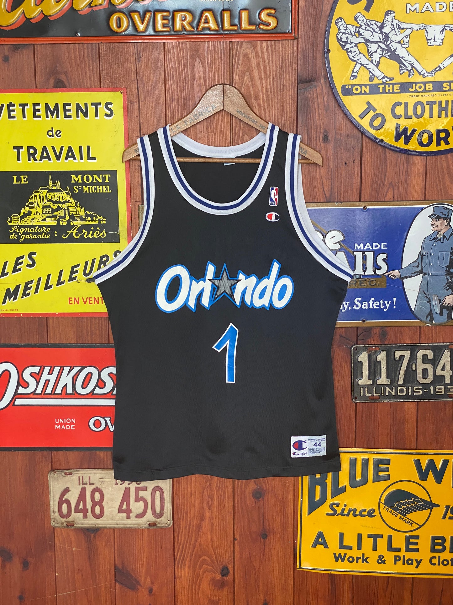 Size 44 VTG 90s Orlando Champion NBA jersey, Player Hardaway #01