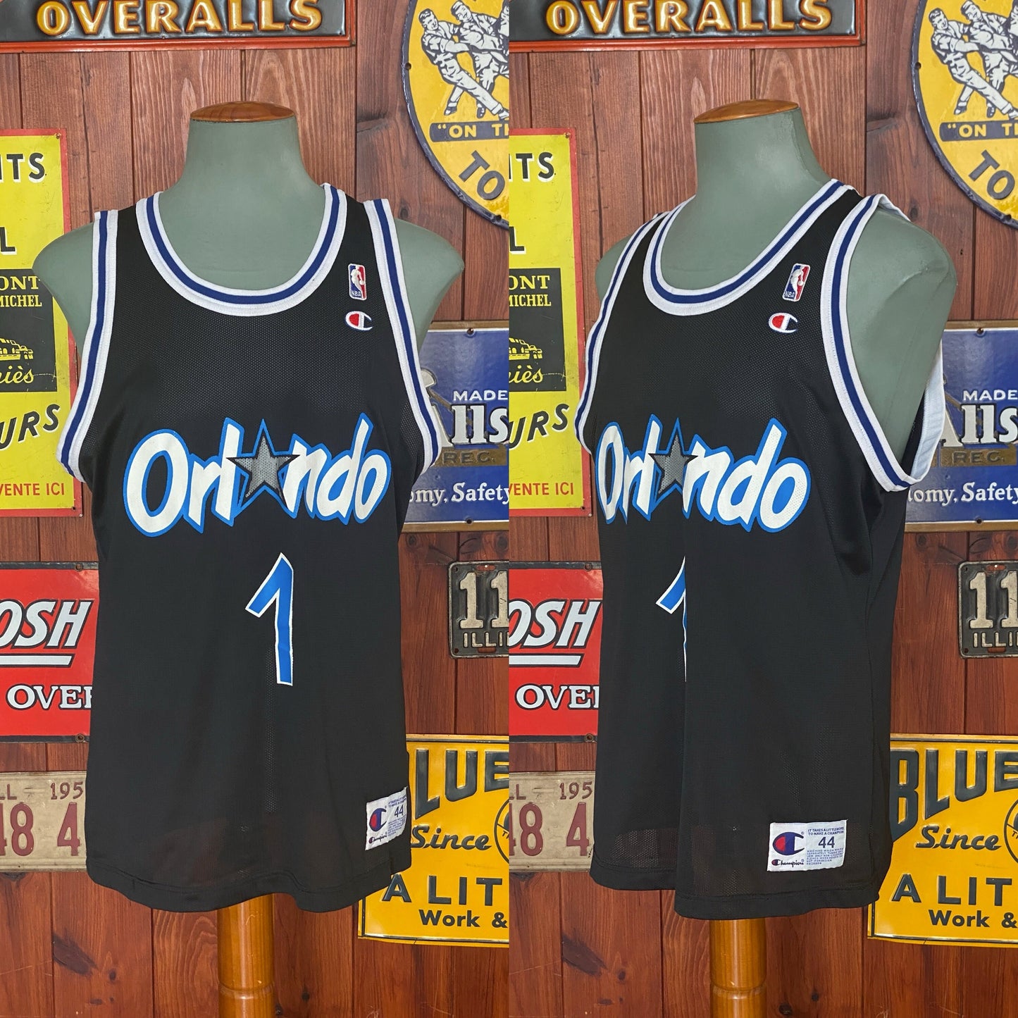 Size 44 VTG 90s Orlando Champion NBA jersey, Player Hardaway #01