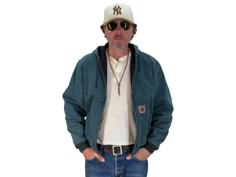 Size Med. 90s Green Vintage hooded Carhartt jacket Made in USA-AJ357 Studio