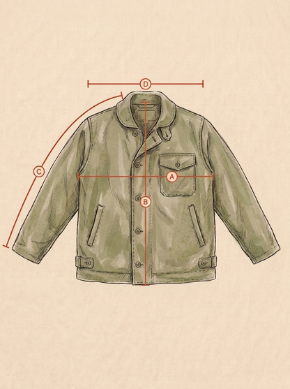 US Navy A-2 Deck Jacket —  Authentic Military Outerwear. Size Medium