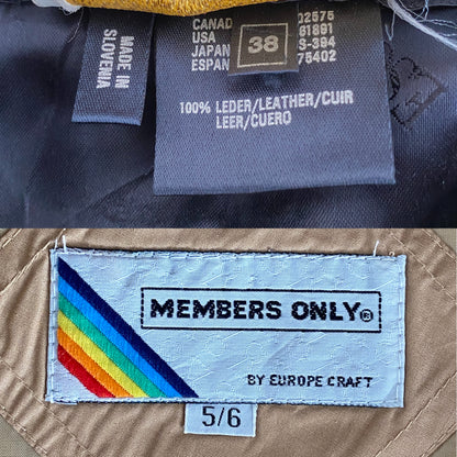 Vintage 1980s Members Only Cotton Jacket Beige – Size 5/6 US, Designed in USA