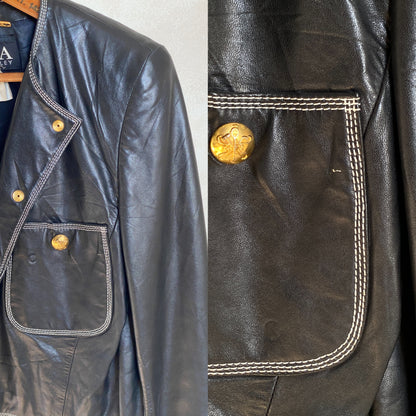 Size 38US vintage Escada Leather jacket-AJ357 Studio