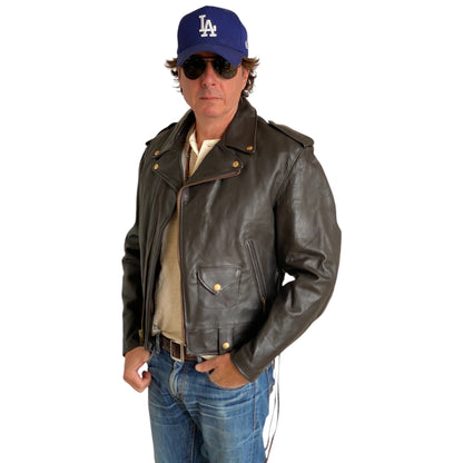 Size 40 USA (50 EU) Vintage New Schott Perfecto leather jacket. Made in USA-AJ357 Studio