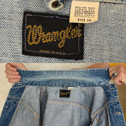 Size 36US . Vintage 70s Wrangler Denim Jacket – 4 Pockets – Made in USA-AJ357 Studio