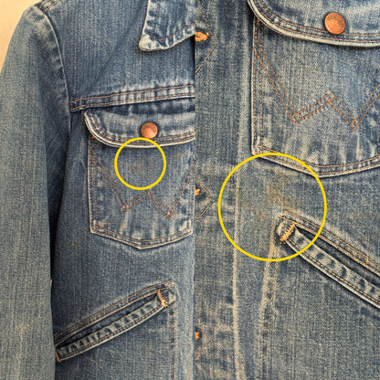 Size 36US . Vintage 70s Wrangler Denim Jacket – 4 Pockets – Made in USA-AJ357 Studio