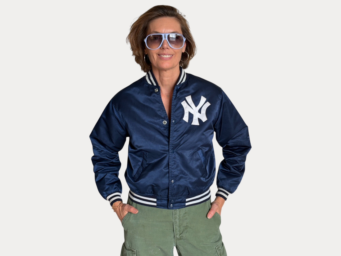 Youth Large. Vintage Diamond collection 90s New York Yankee Starter jacket -made in USA-AJ357 Studio-AJ357 Studio