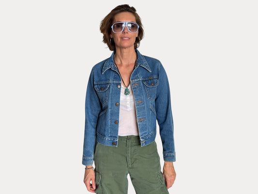 Size 18 . Vintage 70s Wrangler Denim Jacket – 4 Pockets – Made in USA-AJ357 Studio-AJ357 Studio