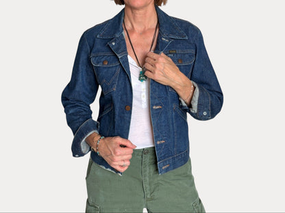 Size 36US / 46EU . Vintage 70s Wrangler Denim Jacket – 4 Pockets – Made in USA-AJ357 Studio-AJ357 Studio