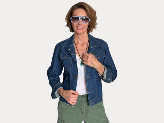 Size 36US / 46EU . Vintage 70s Wrangler Denim Jacket – 4 Pockets – Made in USA-AJ357 Studio-AJ357 Studio