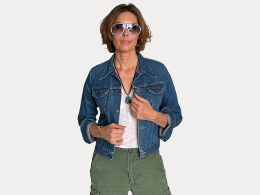 Size 16 . Vintage 70s Wrangler Denim Jacket – 4 Pockets – Made in USA-AJ357 Studio-AJ357 Studio