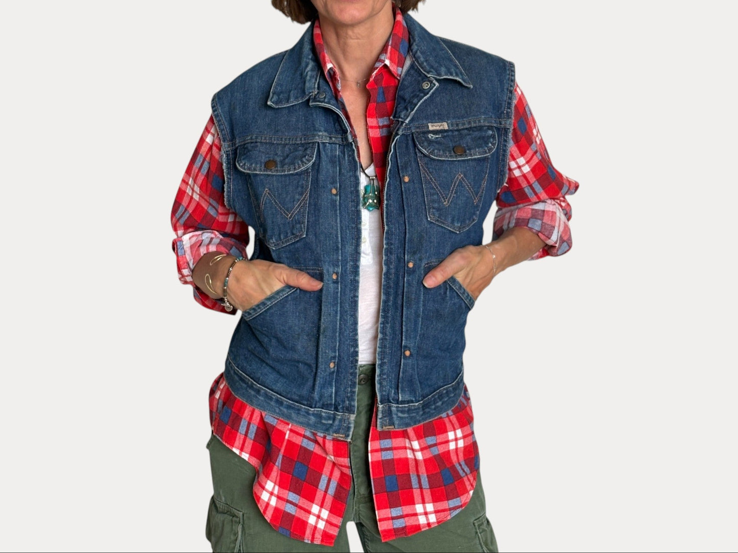 Size 38US / 48EU . 1960s Vintage Wrangler 24MJZ Denim Jacket – Made in USA-AJ357 Studio-AJ357 Studio