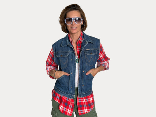 Size 38US / 48EU . 1960s Vintage Wrangler 24MJZ Denim Jacket – Made in USA-AJ357 Studio-AJ357 Studio