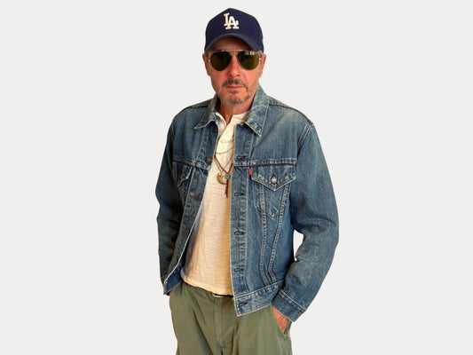 Size 42US / 52EU. Vintage late 70s 70505 Levis 2 pockets made in USA-AJ357 Studio-AJ357 Studio