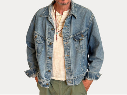 Size 50US XXL. Vintage 70s Lee Union Made Denim Shirt – 2 Pockets – Made in USA-AJ357 Studio-AJ357 Studio