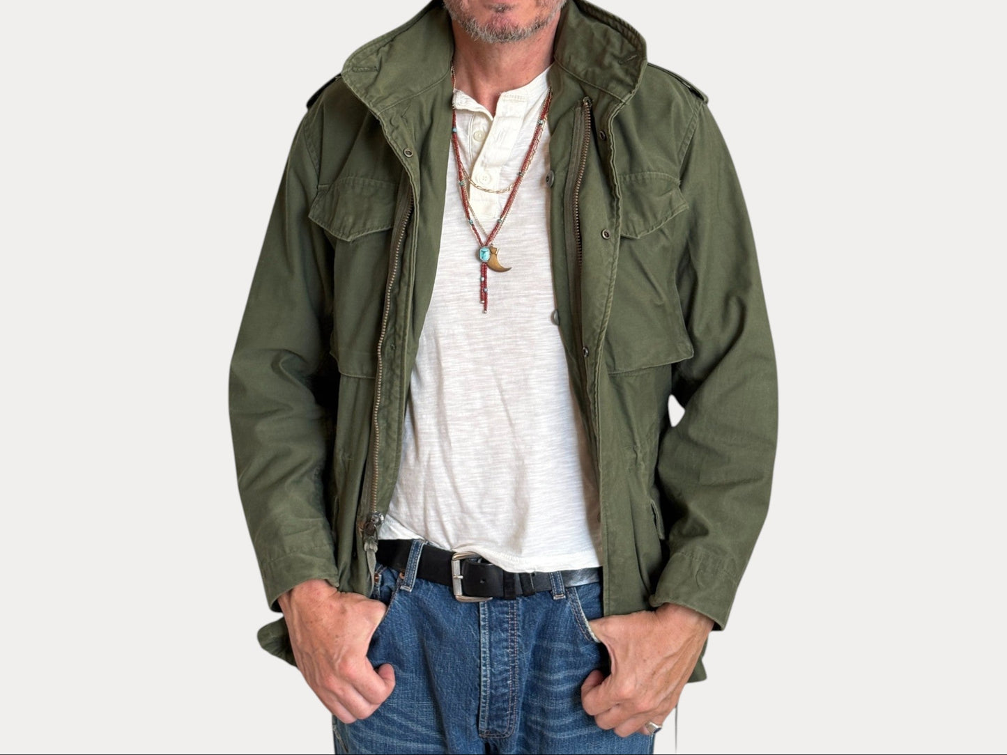 Small Regular – Authentic 1980 US Army M-65 Field Jacket Military by John Ownbey-AJ357 Studio-AJ357 Studio