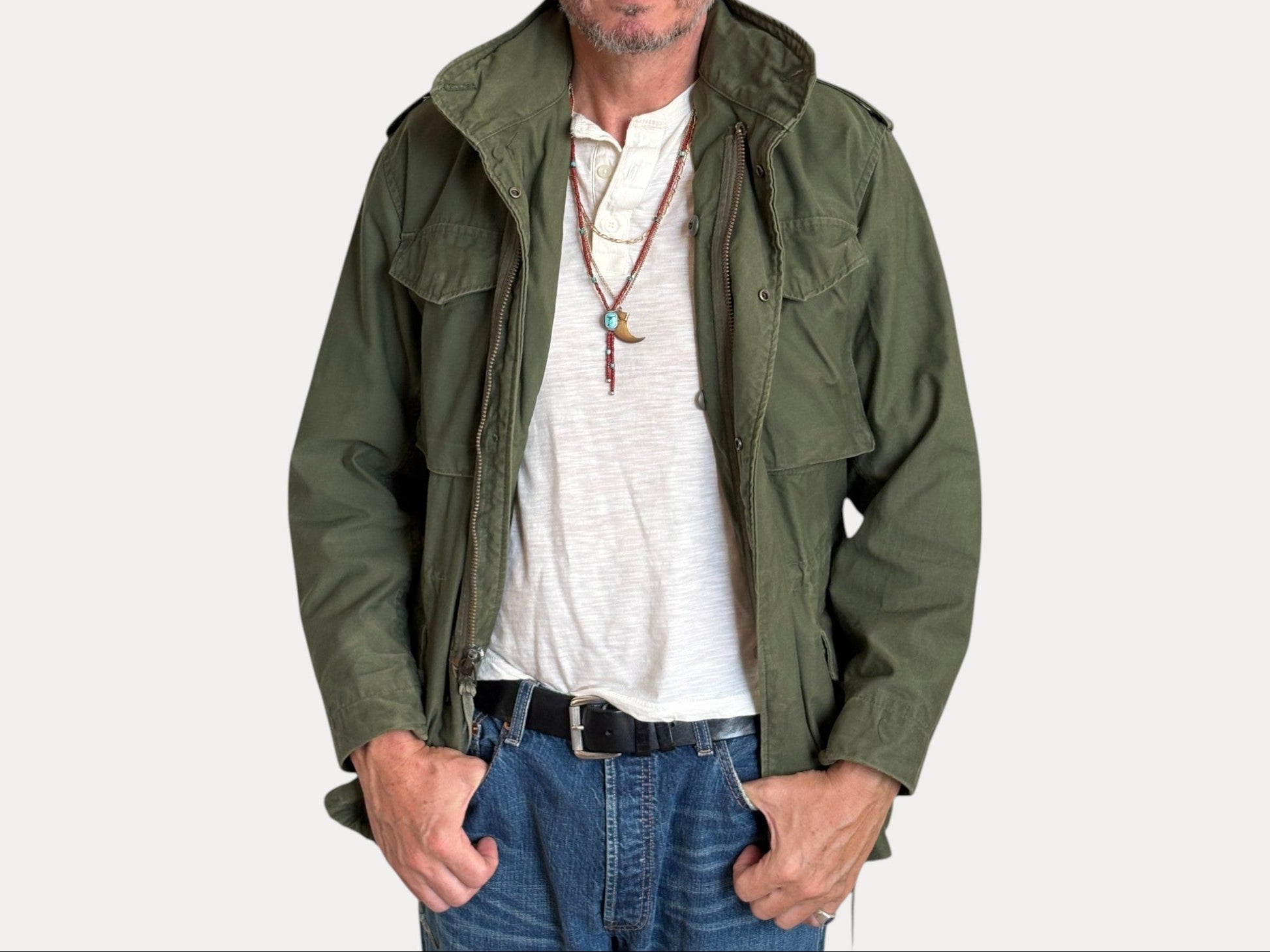 Small Regular – Authentic 1980 US Army M-65 Field Jacket Military by John Ownbey-AJ357 Studio-AJ357 Studio