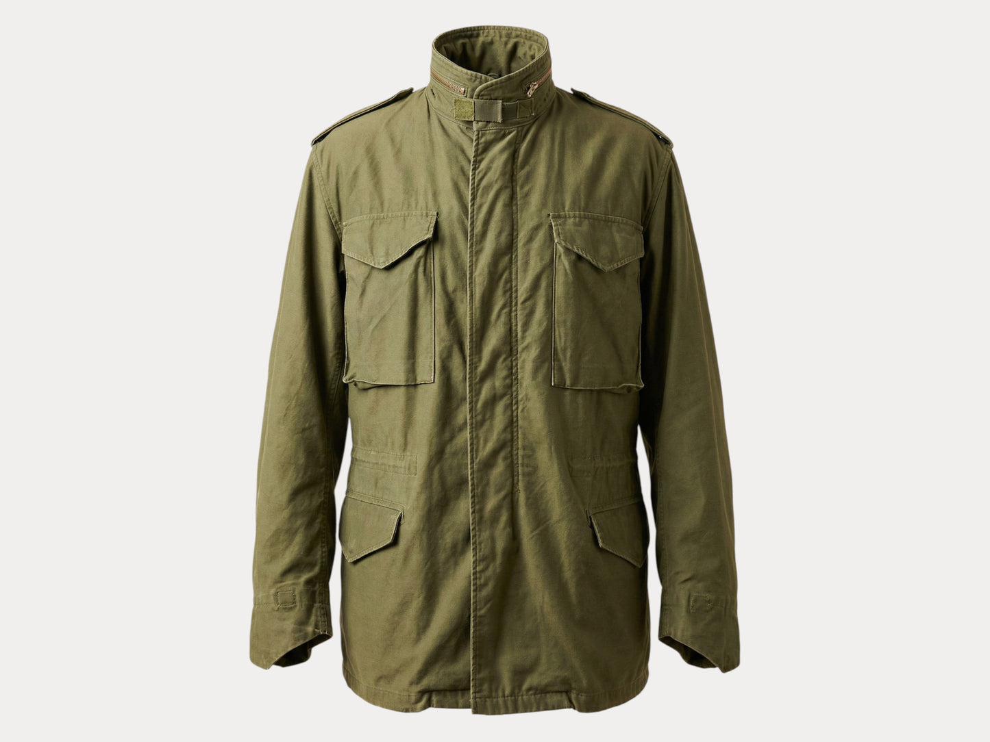 Med Long. Authentic 1977 US Army M-65 Field Jacket – Original Military Issue-AJ357 Studio-AJ357 Studio