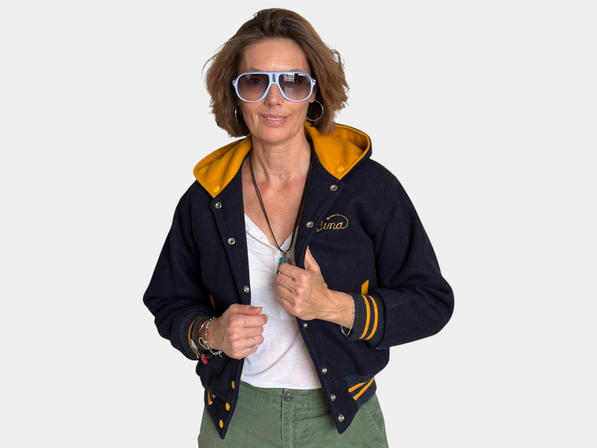 Size XS Vintage 60s Varsity wool jacket Made in USA-AJ357 Studio-AJ357 Studio