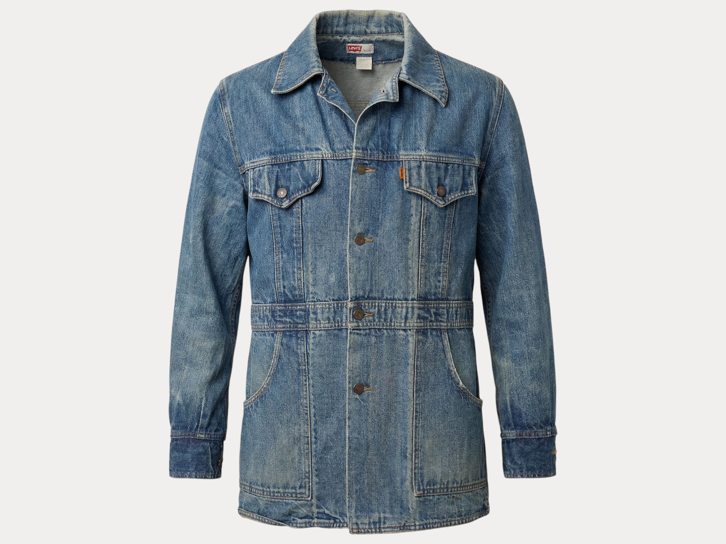 Size Large . Vintage 70s long Levis jacket Made in USA.-AJ357 Studio-AJ357 Studio