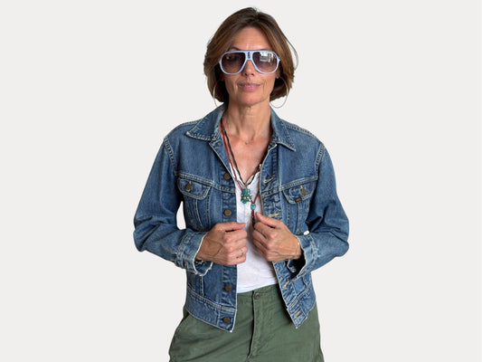 Size 36US / 46EU. Vintage 70s Lee Union Made Denim Shirt – 2 Pockets – Made in USA-AJ357 Studio-AJ357 Studio