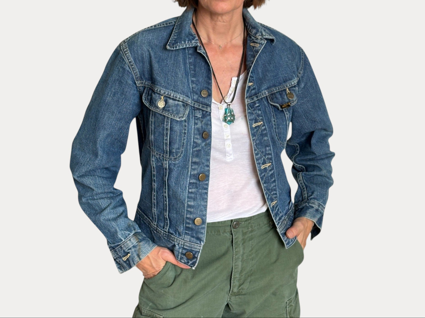 Size 36US / 46EU Vintage 70s Sanforized Union Made Lee 101 J Jacket Made in USA-AJ357 Studio-AJ357 Studio