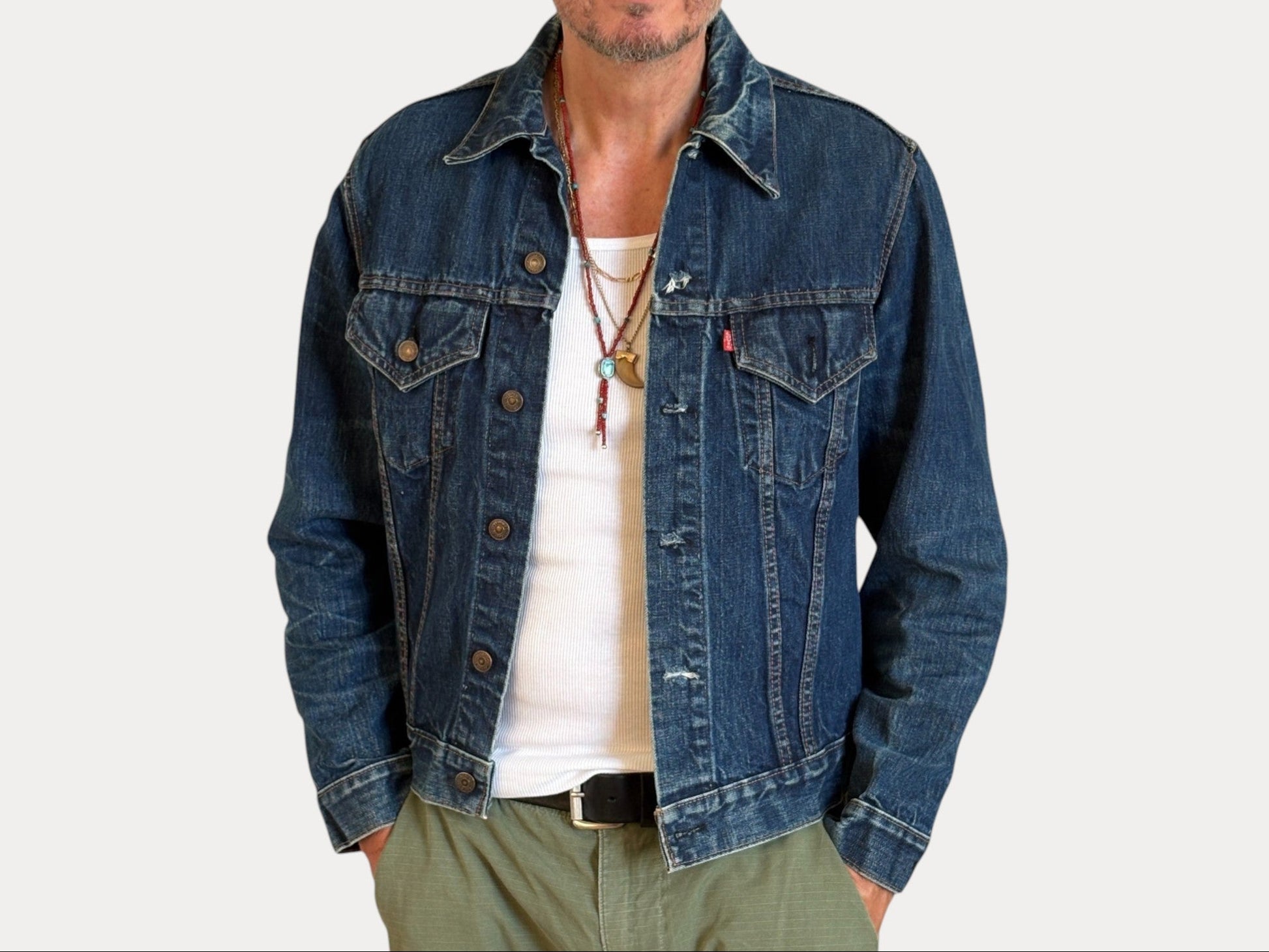 Size 42US / 52EU . Vintage 70s Levis single stitch jacket Made in USA.-AJ357 Studio-AJ357 Studio