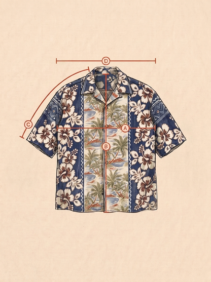 Grande chemise hawaïenne vintage en satin de coton des années 70