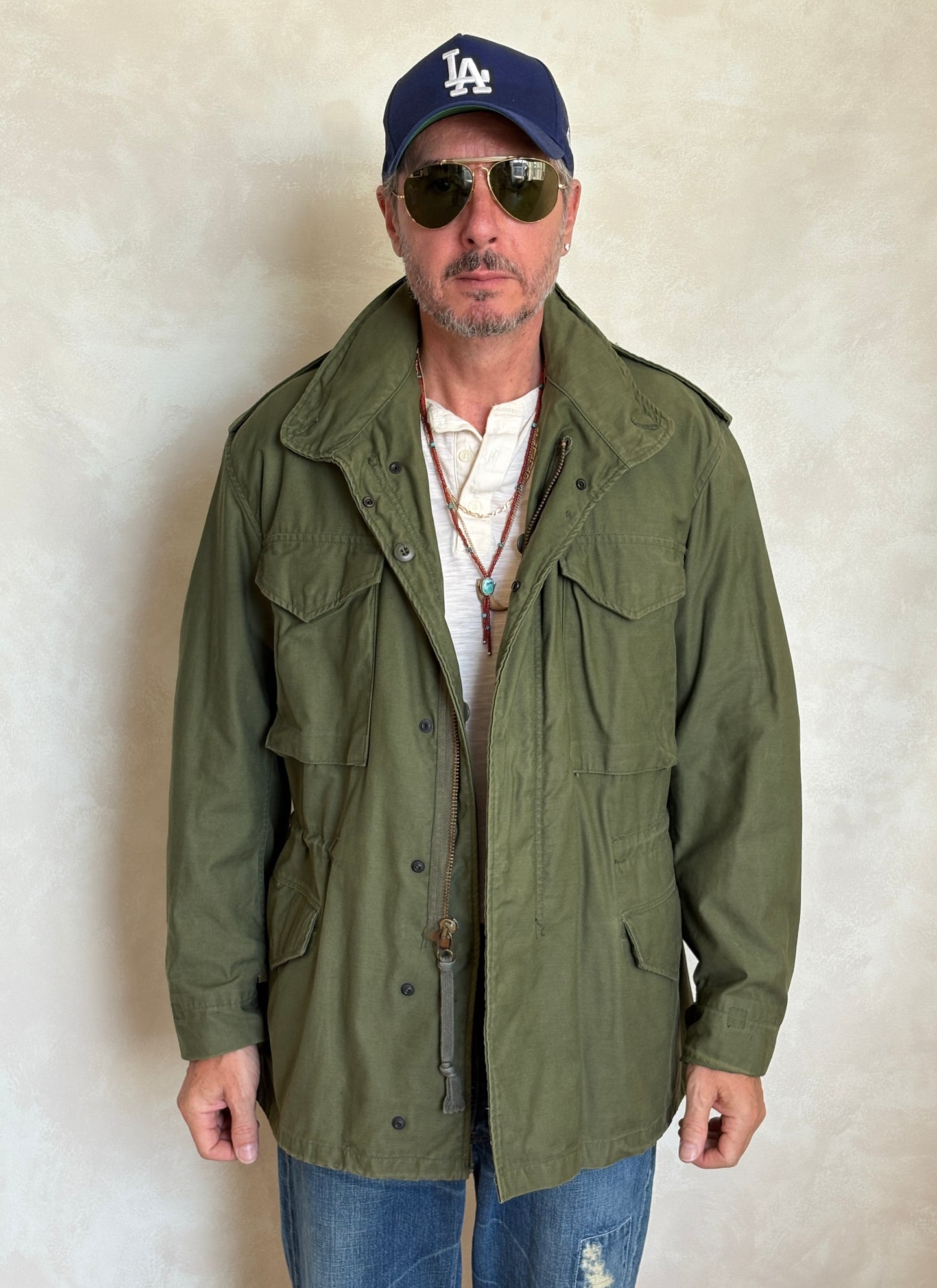 Medium Reg. Authentic 1980 US Army M-65 field jacket Military- Made by John Ownbey - USA Vintage Bcn