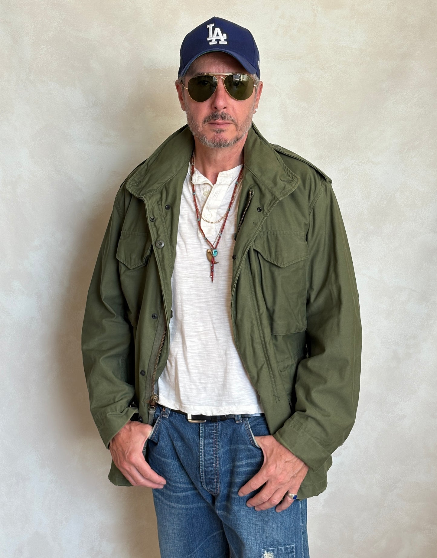 Medium Reg. Authentic 1980 US Army M-65 field jacket Military- Made by John Ownbey - USA Vintage Bcn