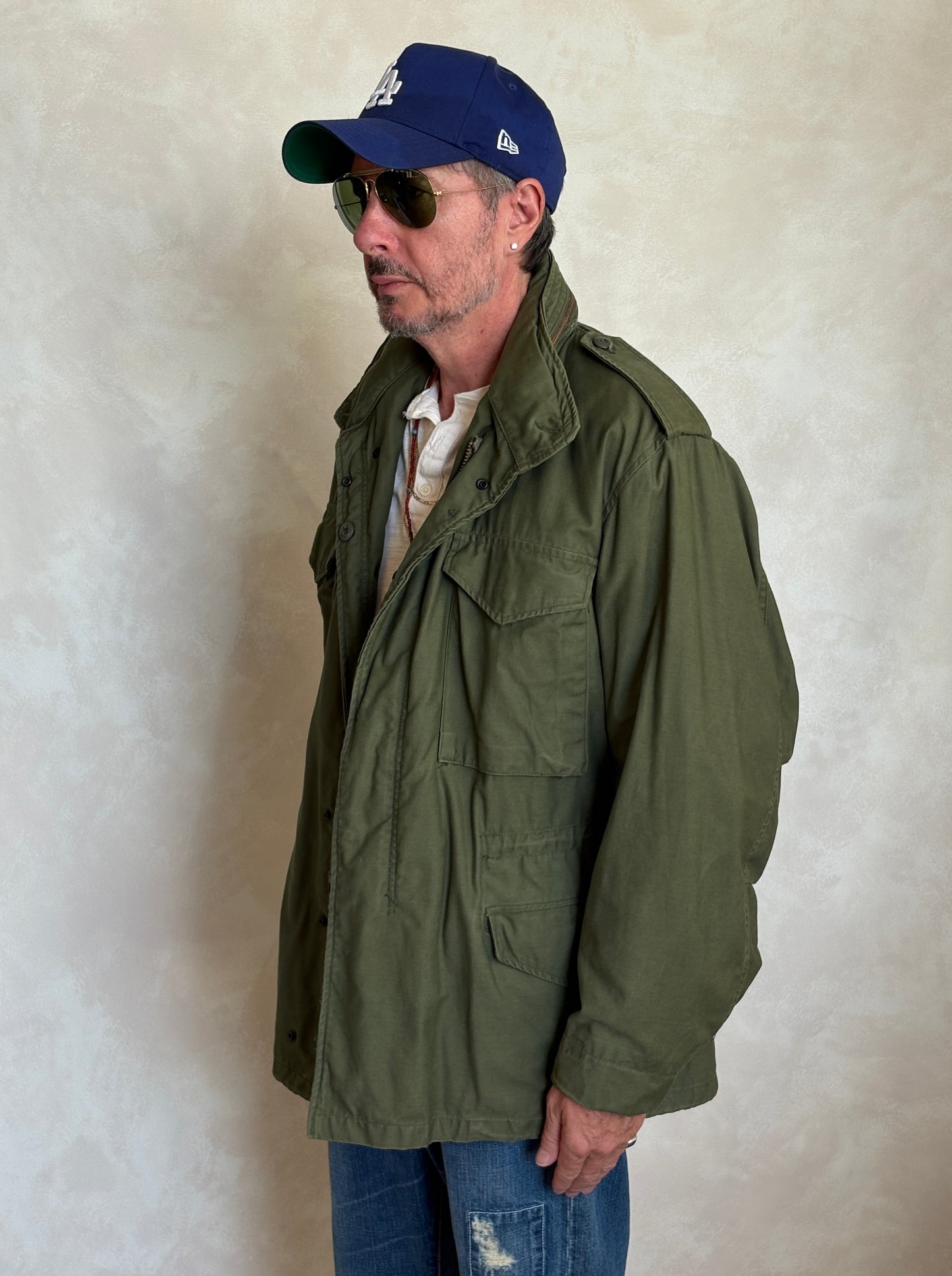 Medium Reg. Authentic 1980 US Army M-65 field jacket Military- Made by John Ownbey - USA Vintage Bcn