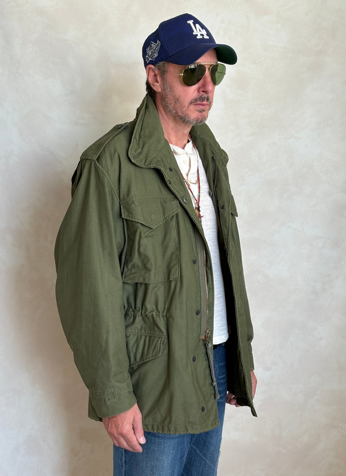 Medium Reg. Authentic 1980 US Army M-65 field jacket Military- Made by John Ownbey - USA Vintage Bcn