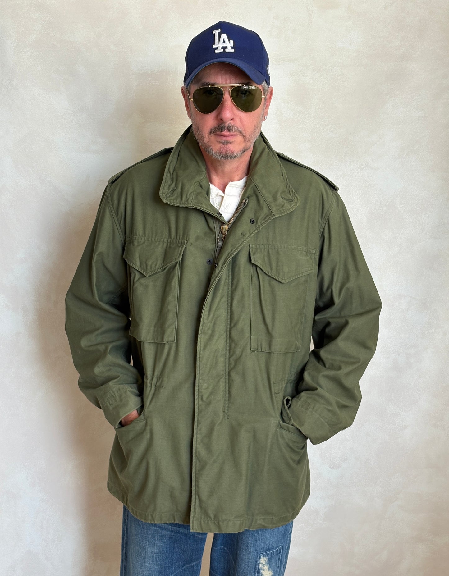 Medium Reg. Authentic 1980 US Army M-65 field jacket Military- Made by John Ownbey - USA Vintage Bcn