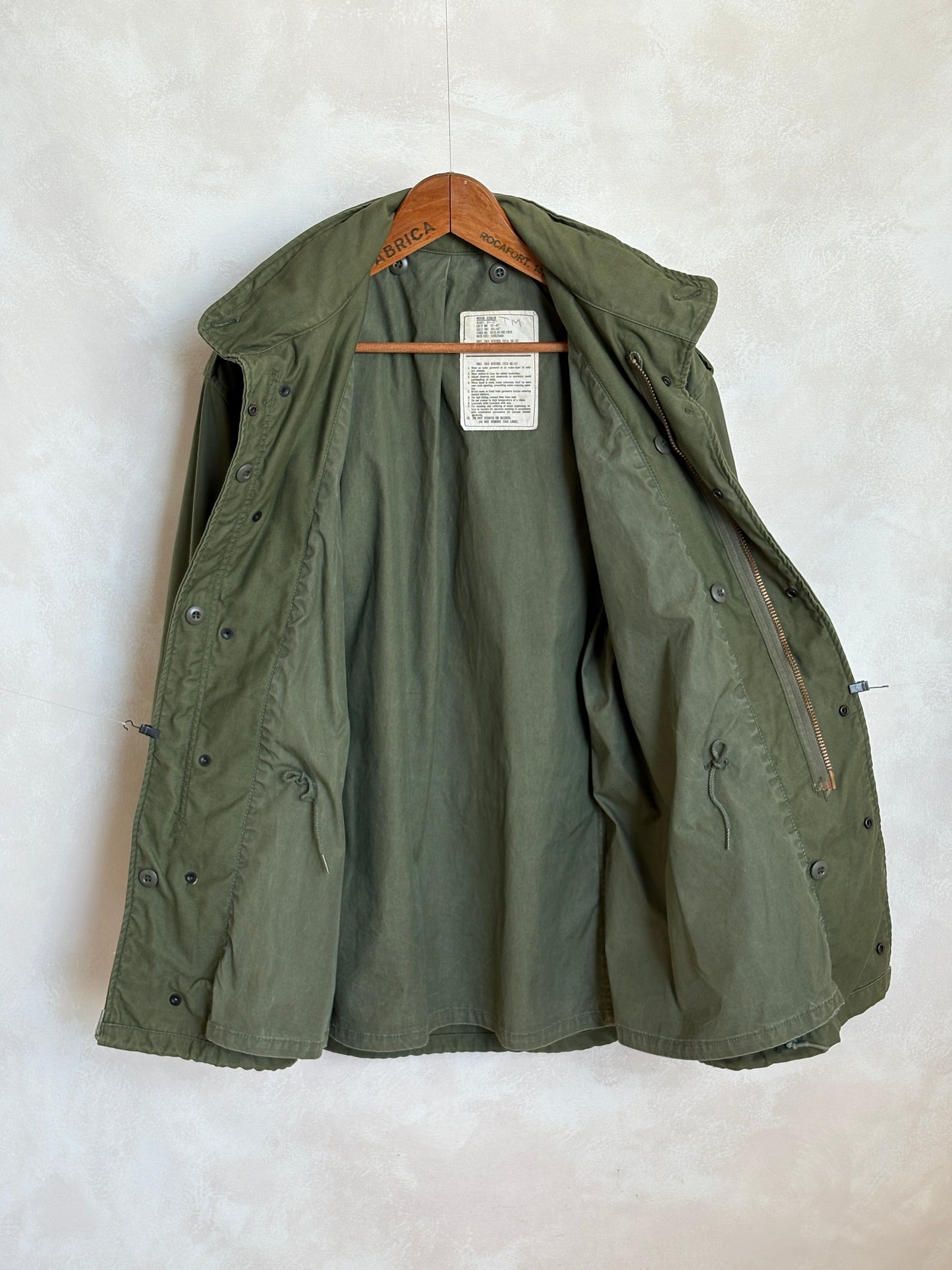 Medium Reg. Authentic 1980 US Army M-65 field jacket Military- Made by John Ownbey - USA Vintage Bcn