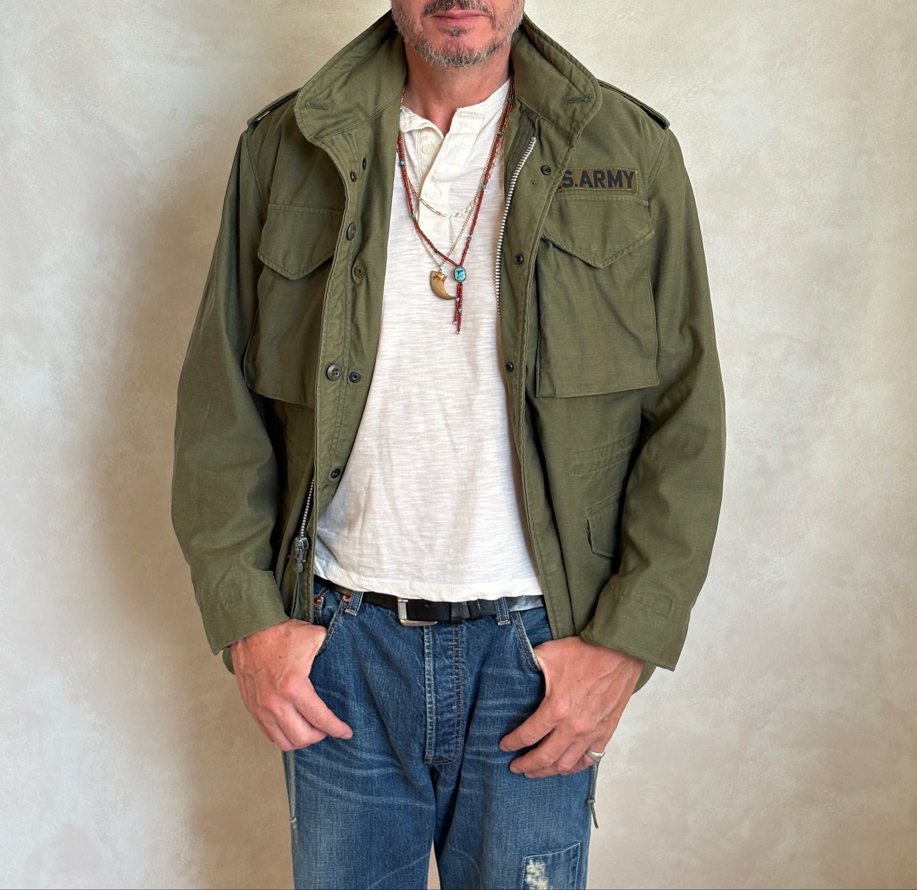 Vintage M-65 Field Jacket Medium Long Military Style – AJ357 Studio