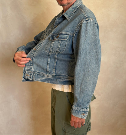 Size 50US XXL. Vintage 70s Lee Union Made Denim Shirt – 2 Pockets – Made in USA-AJ357 Studio