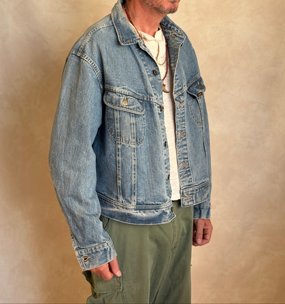 Size 50US XXL. Vintage 70s Lee Union Made Denim Shirt – 2 Pockets – Made in USA-AJ357 Studio