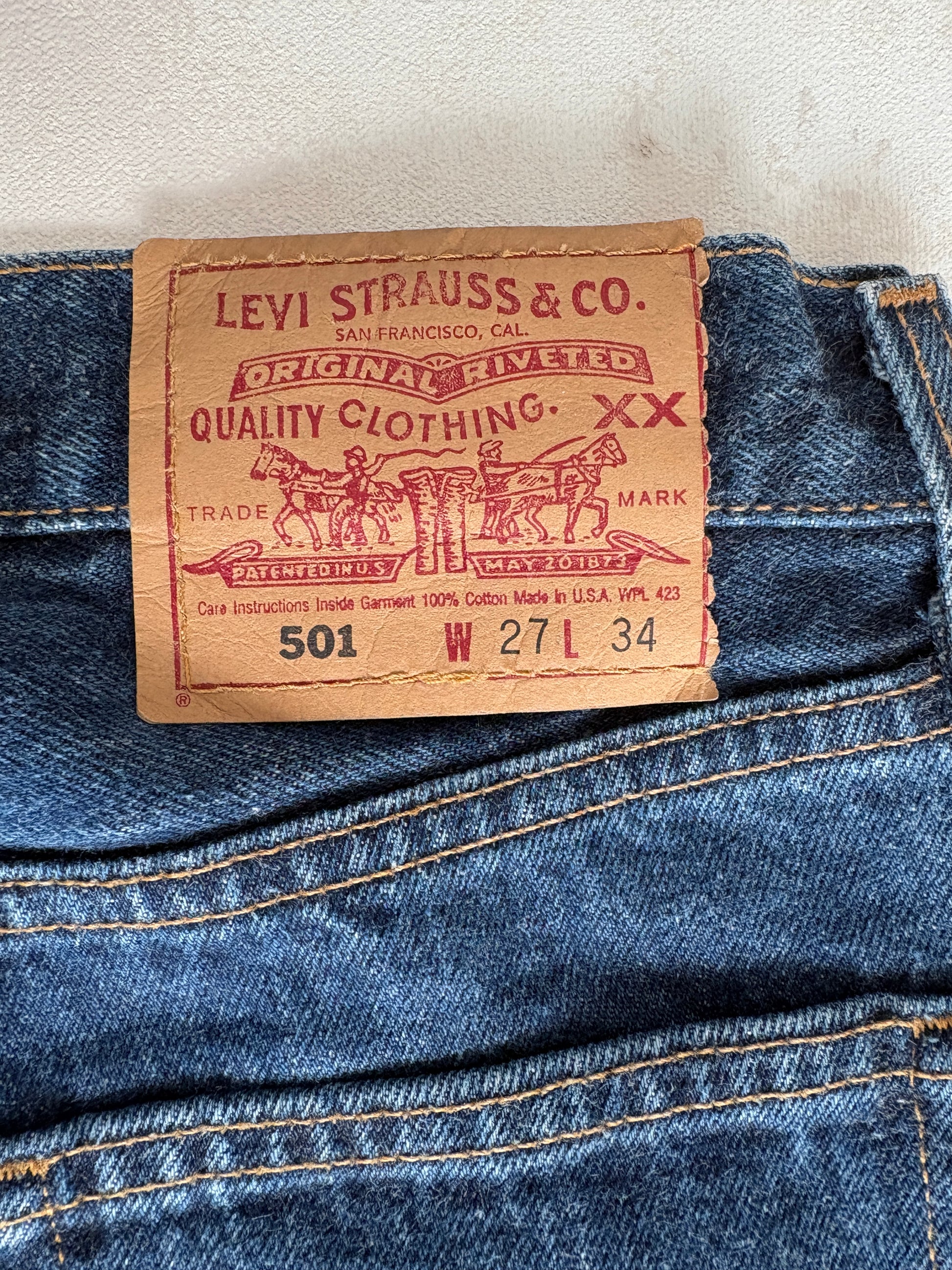 27X34 Levi's 501 Vintage Denim Jeans Made in USA - USA Vintage Bcn