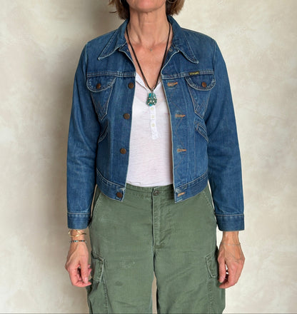Size 16 . Vintage 70s Wrangler Denim Jacket – 4 Pockets – Made in USA-AJ357 Studio